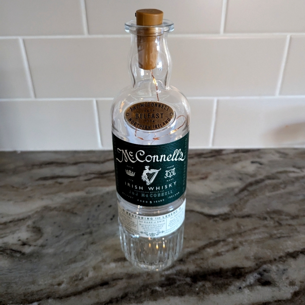 Lit Decorative McConnell's Whisky Bottle for Home Decor (EMPTY)🥃